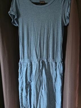 Women's 32 Cool Teal Drawstring Waist Casual Dress